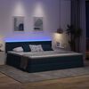 vidaXL Bett mit Stauraum und LED mit Matratze Blau 200 x 200 cm Stoff
