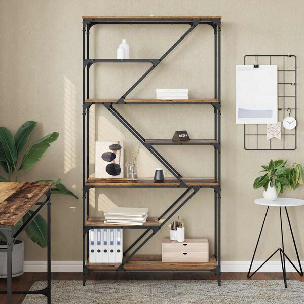 vidaXL B&uuml;cherregal Altholz 91 x 36 x 176 cm Holzwerkstoff