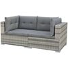 vidaXL 10-tlg. Garten-Lounge-Set mit Auflagen Poly Rattan Grau