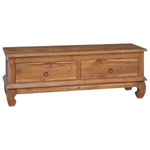 vidaXL TV-St&auml;nder Natur 110 x 35 x 40 cm Massivholz Teak