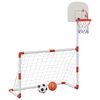 vidaXL Fu&szlig;ball- und Basketball-Set f&uuml;r Kinder mit B&auml;llen 98x50x70 cm
