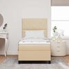 vidaXL Boxspringbett mit Matratze mit LED Creme 100 x 200 cm Stoff