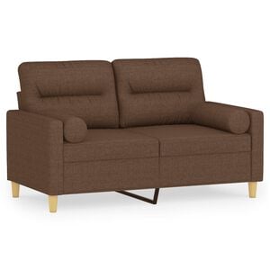 vidaXL 2-Sitzer-Sofa mit Zierkissen Braun 120 cm Stoff
