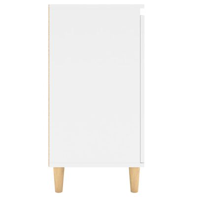 vidaXL Sideboard mit Massivholz-Beinen Weiß 60x35x70 cm Holzwerkstoff