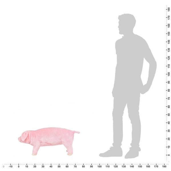 vidaXL Pl&uuml;schtier Schwein Stehend Pl&uuml;sch Rosa XXL