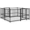 vidaXL Outdoor Welpenauslauf Schwarz 192 x 192 x 100 cm Stahl