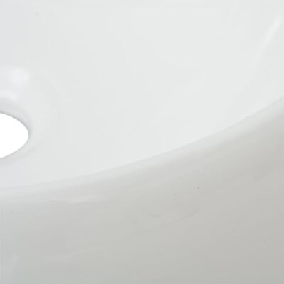 vidaXL Bad-Waschbecken mit Mischbatterie Keramik Rund Weiß