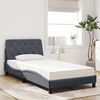 vidaXL Bett mit Matratze Dunkelgrau 100x200 cm Samt
