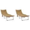 vidaXL Klappbare Sonnenliege mit Kissen 2 Stk. Beige