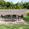 vidaXL 7-tlg. Garten-Essgruppe mit Kissen Schwarz Poly Rattan & Stahl