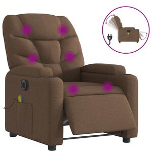 vidaXL Massagesessel Elektrisch Braun Stoff