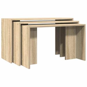 vidaXL Satztische 3 Stk. Sonoma-Eiche Holzwerkstoff