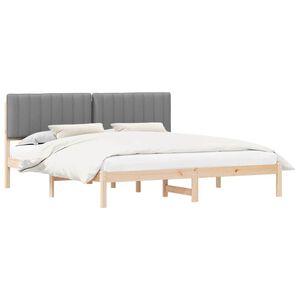 vidaXL Bettgestell mit gepolstertem Kopfteil Hellgrau 180 x 200 cm