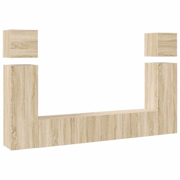 vidaXL 8-tlg. TV-Schrank-Set Sonoma-Eiche Holzwerkstoff
