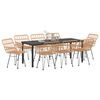 vidaXL Garten Essgruppe 9 pcs Braun Pulverbeschichteter Stahl