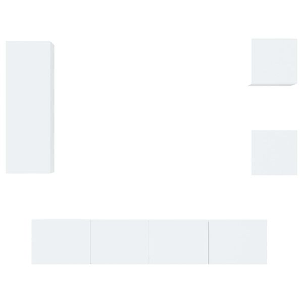 vidaXL 5-tlg. TV-Schrank-Set Hochglanz-Wei&szlig; Holzwerkstoff