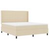 vidaXL Boxspringbett mit Matratze Creme 180 x 200 cm Stoff