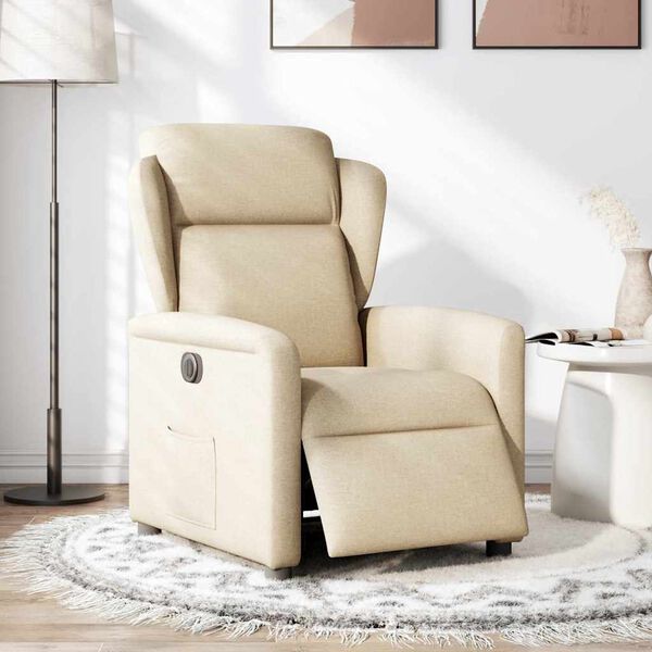vidaXL Relaxsessel Elektrisch Creme Stoff