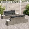 vidaXL Sofa Set mit Kissen 7 pcs Grau Poly Rattan