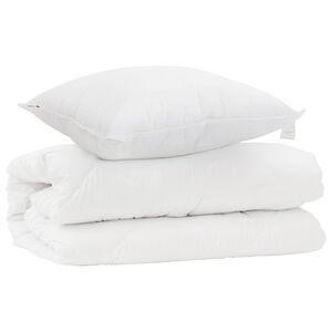 vidaXL Bettdecken Set mit Kissen 2 pcs Wei&szlig; Mikrofaser