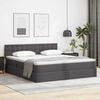 vidaXL Bett mit Stauraum und LED mit LED Grau 160 x 200 cm Kunstleder