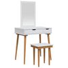 vidaXL Schminktisch-Set FAUSKE 3 pcs Wei&szlig; 76 x 50 x 143 cm