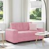vidaXL | Zweisitzer-Sofa | mit Kissen Rosa Samt