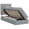 vidaXL Aufbewahrungsbett mit Matratze Hellgrau 90 x 190 cm Stoff