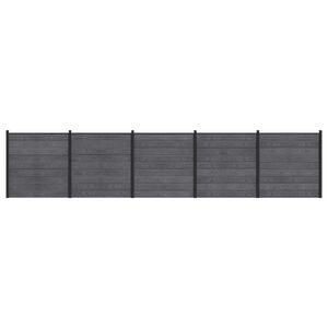 vidaXL Zaunelement 5 pcs WPC und Aluminium Grau