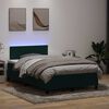 vidaXL Boxspringbett mit Matratze & LED Dunkelgr&uuml;n 120x220 cm Samt