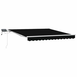 vidaXL Ausziehbare Markise Schwarz 350 x 250 cm Stoff und Aluminium