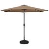vidaXL Gartenparasol mit LED-Lichtern und Sockel 3 x 3 m Polyester