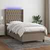 vidaXL Boxspringbett mit Matratze & LED Taupe 80x200 cm Stoff