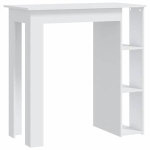 vidaXL Bartisch mit Regal Wei&szlig; 102x50x103,5 cm Holzwerkstoff