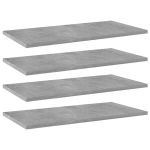 vidaXL B&uuml;cherregal-Bretter 4 Stk. Betongrau 60x30x1,5 cm Holzwerkstoff
