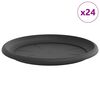 vidaXL Runde Blumenplatte 24 pcs Schwarz &Oslash; 27 x 2,5 cm Kunststoff