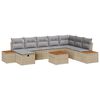 vidaXL Garten-Sofa-Set mit Kissen 9 pcs Beige Poly Rattan