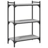 vidaXL B&uuml;cherregal 3 B&ouml;den Grau Sonoma 60x30x86 cm Holzwerkstoff