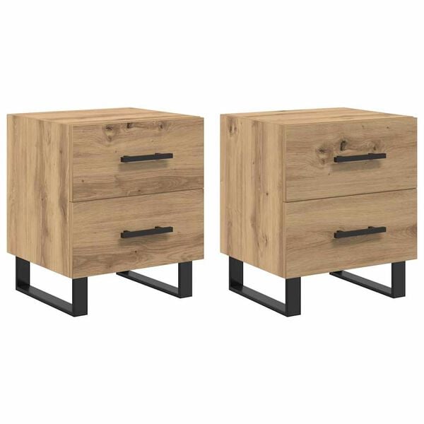 vidaXL Nachttisch 2 pcs Artisan-Eiche 40 x 35 x 47,5 cm Holzwerkstoff