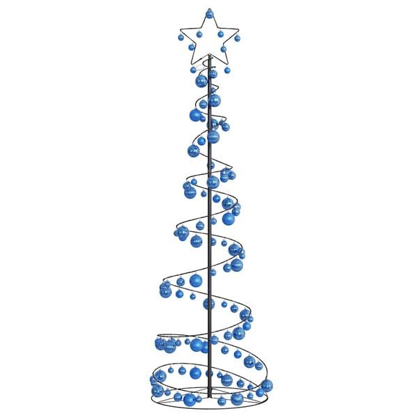 vidaXL LED Weihnachtsbaum mit Kugeln 120 LEDs Warmwei&szlig; 180 cm