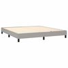 vidaXL Boxspringbett mit Matratze & LED Hellgrau 180x200 cm Stoff