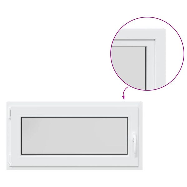 vidaXL Kellerfenster "RISOR" 100x50 cm Drehkipp DIN Links Weiß