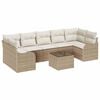 vidaXL Gartensofa-set 8 Stk. 7-Sitzanzahl Beige Poly-Rattan