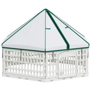 vidaXL 6-Panel-Hundespielplatz 122 x 106,5 x 82 cm Kunststoff Wei&szlig;