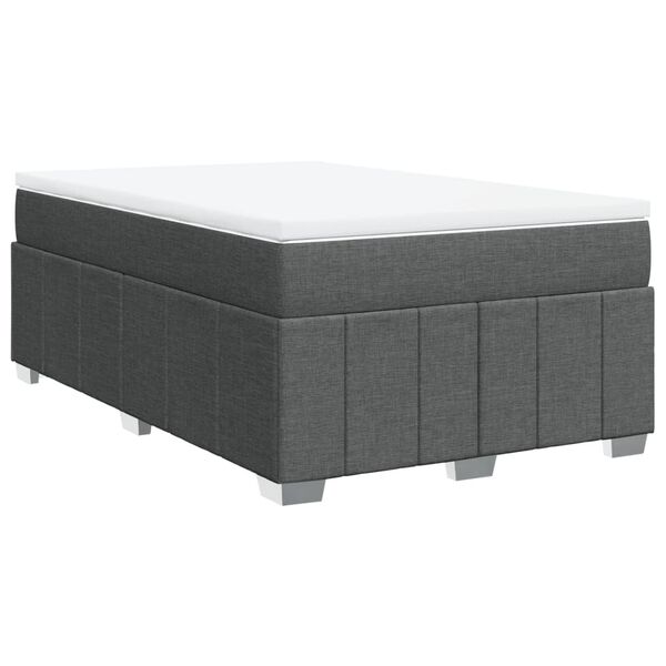 vidaXL Boxspringbett mit Matratze Dunkelgrau 120x190 cm Stoff