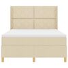 vidaXL Boxspringbett mit Matratze Creme 140 x 200 cm Stoff