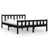 vidaXL Massivholzbett Schwarz 120x190 cm