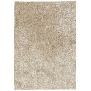 vidaXL Teppich ISTAN Hochflor Gl&auml;nzend Beige 140x200 cm