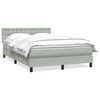 vidaXL Boxspringbett mit Matratze Hellgrau 160x220 cm Samt