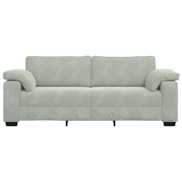 vidaXL 3-Sitzer-Sofa Hellgrau 220x77x82 cm Samt